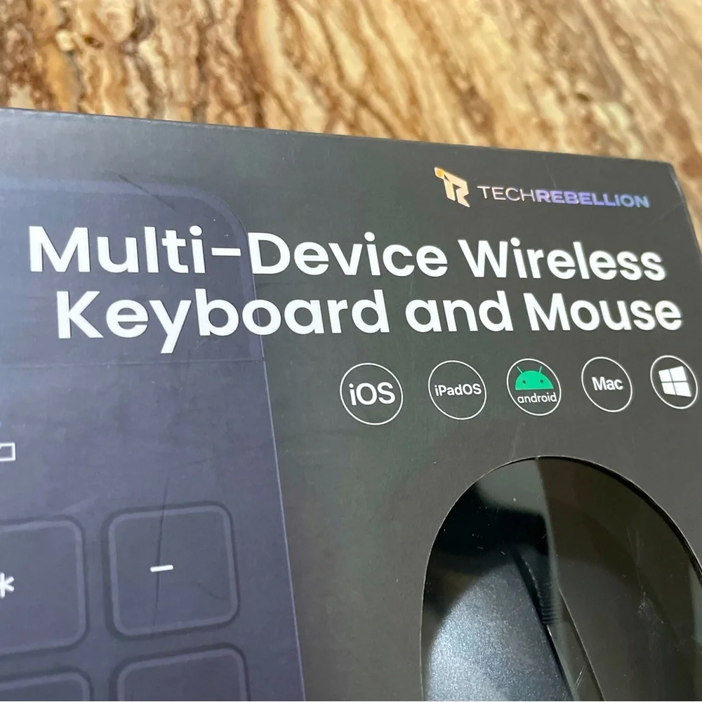 Multi-Device Wireless Keyboard and Mouse Compatible with iOS Android Mac Windows
